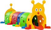 Qaba Caterpillar Play Tunnel, Toddler Tunnel for Kids Crawl and Climb Through, Kids' Play Structure Indoor Outdoor, 6 Sections, Multicolored