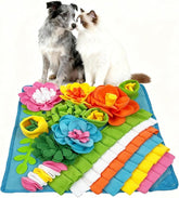 MYLIFESION Snuffle Mat for Dogs, 15.4''*15.4'' for Small & Medium, Fleece Mentally Stimulating Toys for Dogs Cats Rabbits, Helps Control Eating Speed and Train Scent Detection (Heavyweight Style)
